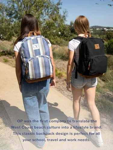 Vista 7 de Ocean Pacific La Playa Mochila de lona para viajes, deportes, playa, trabajo, mochila casual para hombres y mujeres, se adapta a portátiles de 15.6