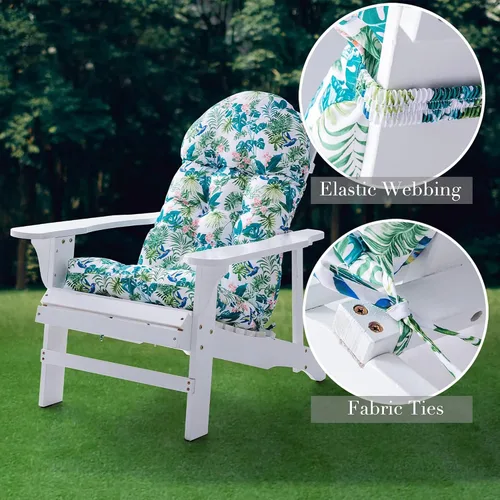 Vista 2 de Enipate Juego de 2 cojines para silla Adirondack con estampado tropical, resistentes a la intemperie, cojines de asiento para sillas de patio