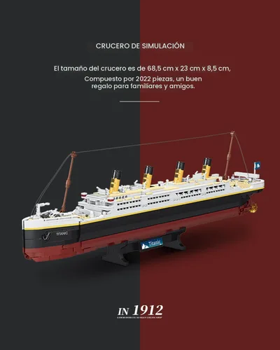 Vista 2 de dOvOb Titanic - Juego de bloques de construcción modelo 2022, ladrillos compatibles con las principales marcas