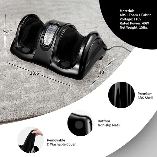 Vista 6 de Giantex Shiatsu - Máquina masajeadora de pies para pies, pierna y pantorrilla, tobillo para aliviar el dolor, regalo de spa, masaje de amasamiento