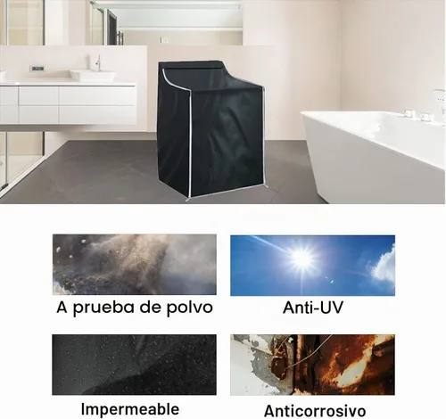 Vista 4 de Ericlin Paquete de 2 fundas para lavadora y secadora, cubierta para lavadora de carga superior, cubierta de protección para secadora de ropa a