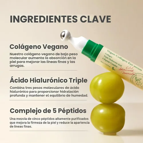 Vista 3 de AXIS-Y Suero de Colágeno Vegano para Ojos - K Beauty Ácido Hialurónico Triple y Suero de Colágeno con Péptidos Mejora la Elasticidad de la Piel
