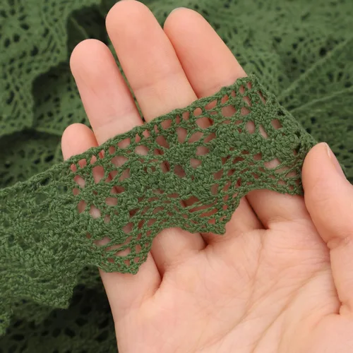 Vista 4 de IDONGCAI Cinta de encaje de ganchillo de 10 yardas, 1.4 pulgadas, triángulo de algodón vintage con borde festoneado para ropa bohemia, manualidades