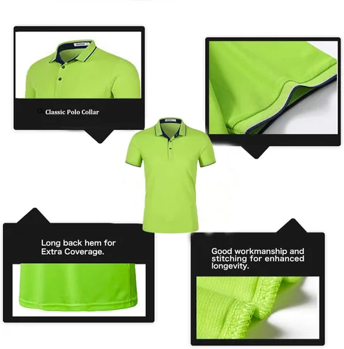 Vista 5 de Camisas polo personalizadas para hombre, estilo casual, ajustada, camisa de trabajo