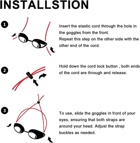 Vista 5 de Kit de Correa Bungee para Gafas de Natación Oumers, Correas para Gafas de Natación con Extremo Cónico