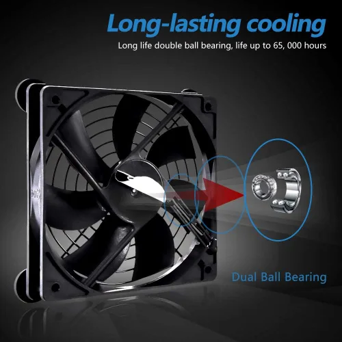 Vista 5 de Ventilador de control dual USB de 4.724 in, ventilador de refrigeración portátil de 5 V para receptor de TV de pantalla plana, router, DVR