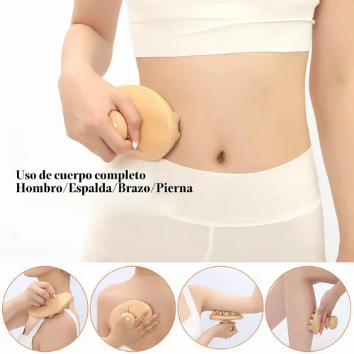 Vista 2 de Kit de maderoterapia de madera, fascias de madera y masajeador de celulitis para cuerpo