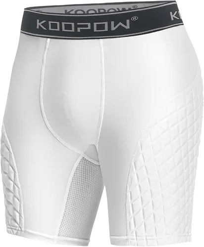 Vista 8 de KOOPOW - Pantalones cortos acolchados deslizantes para adultos, hombres, con almohadillas deslizantes para béisbol, fútbol, lacrosse, hockey