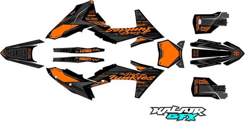 Vista 4 de Kit de gráficos para KTM Enduro de 2 tiempos 125XC, 250XC y 300XC (2023) Rugged Series Cyan 16 Mil - Adhesivo de motocicleta Dirt Pit Bike