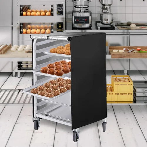 Vista 2 de Negro 10tier 23 "X28" X32" Sheet Rack Cover with Zipper, Ventilado, Oxford Cloth, For Baking, Cooking