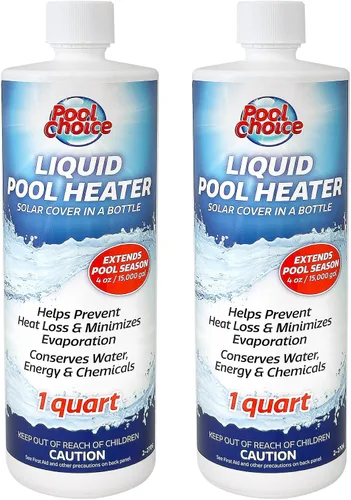 Vista 2 de SpaChoice Cubierta solar líquida para piscina (paquete de 2) y termómetro digital solar para piscina