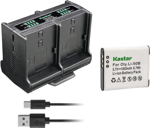 Vista 9 de Kastar Cargador de batería cuádruple compatible con batería Ricoh DB-100, cargador Ricoh BC-J10, Ricoh CX3, CX4, CX5, CX6, HZ15 cámaras digitales
