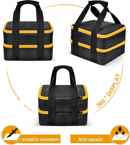 Vista 4 de Bolsa de Almacenamiento de Batería Grande para DEWALT/para Milwaukee 20v/ 18v/ 12v Batería y Cargador, Estuche Portátil