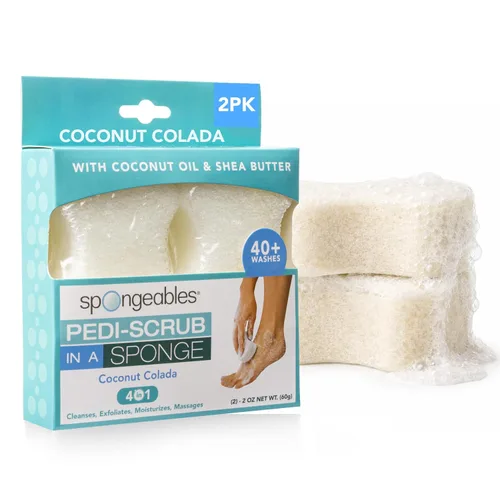 Vista 13 de Spongeables Pedi Scrub Foot Exfoliating 20+ Wash Sponge
