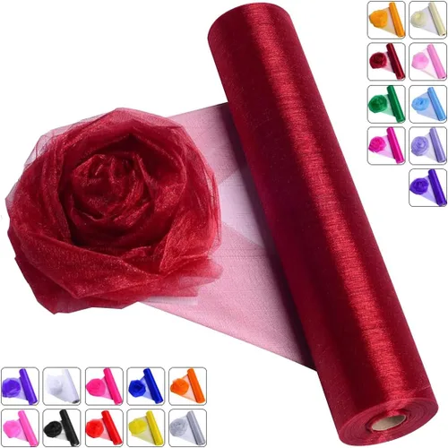 Vista 7 de Tela de Organza de Cristal Tul - 16" por 50 Yardas Tela Transparente para Decoración de Fiestas de Boda Despedida de Soltera Tutú Rollo de Malla