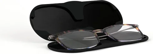 Vista 5 de ThinOptics Frontpage - Gafas de lectura para computadora con bloqueo de luz azul y funda de aluminio Milano, Rectángulo/tortuga