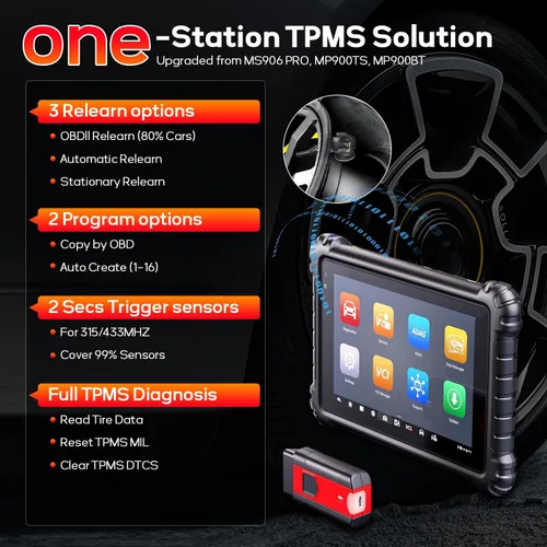 Vista 4 de Autel MaxiSys MS906 Pro-TS OBD2 Escáner de diagnóstico con función TPMS completa 2026 Top Bidirectional Scan Tool, Up of MP900TS MS906PRO MS906