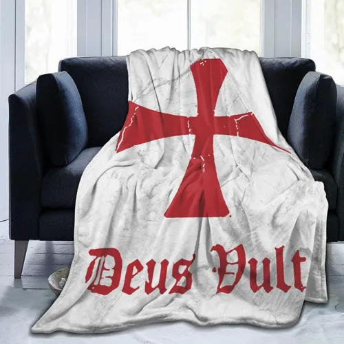 Vista 6 de Deus Vult Knights Templar Cross - Manta térmica, ligera, súper suave y cálida para todas las estaciones, para sofás