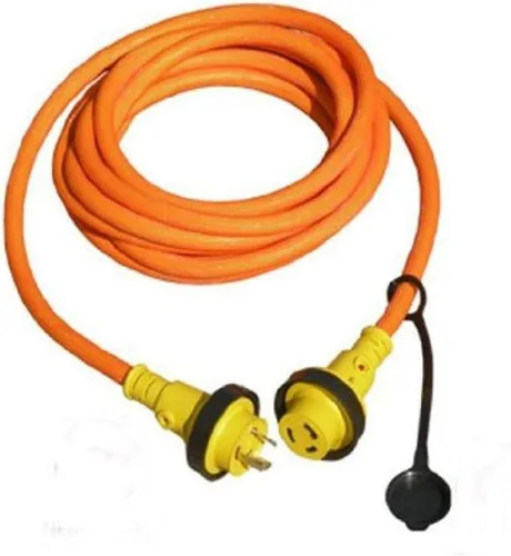 Vista 8 de Conntek 17105-012RE 30Amp Marine Shore Cordset amarillo, 12 pies