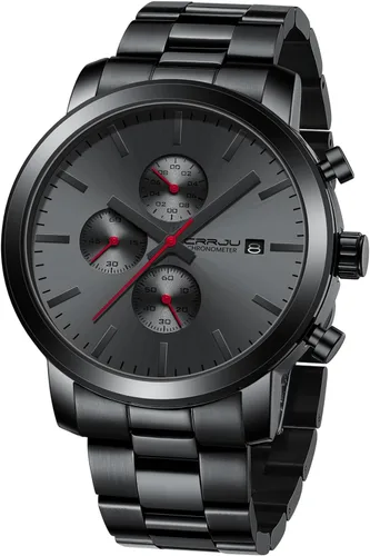 Vista 12 de CRRJU Mens Stylish Casual Quartz Watches for Men Luxury Waterproof Calendar Chronograph Japan Movement Wristwatches