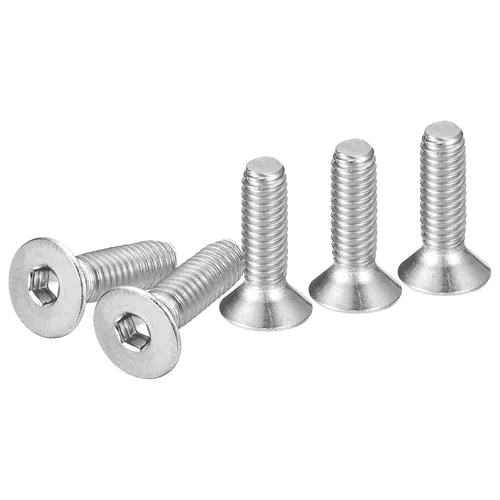 Vista 18 de DTGN Tornillos de cabeza plana con tuerca de vaso hexagonal M3-0.5 x 6 mm, paquete de 100, tornillos de cabeza plana con tuerca hexagonal de acero