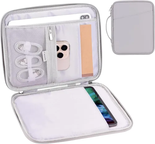 Vista 14 de Funda acolchada para tablet de 8 a 9 pulgadas, bolsa de viaje acolchada para Galaxy Tab A9 8.7/Tab A 8.4/Fire HD 8, estilo cartera con bolsillo