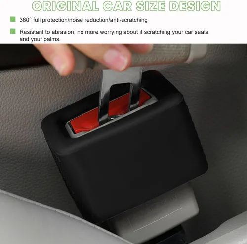Vista 2 de 2PCS Soportes de Hebilla de Cinturón de Seguridad, Accesorios de Coche Refuerzo de Hebilla de Cinturón de Seguridad de Silicona, Soporte de Cinturón