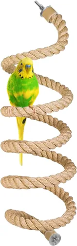 Vista 9 de Soporte de percha de cuerda de pájaro colorido degradado de 3 piezas Bird Cage Climbing Rope Toys Accessories,Bendable Climbing,Parakeet Lovebirds
