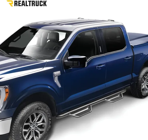 Vista 2 de RealTruck Podium LG Steps para RAM Longitud de la cabina, acero inoxidable, negro texturizado HPD2080CC-TX Compatible con RAM 2500/3500