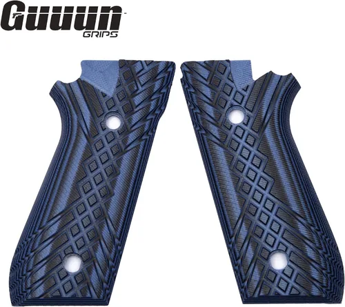 Vista 2 de Guuun Empuñaduras G10 para Taurus PT92 Grip Compatible con PT 92/99/100/101 y Decocker Crosshatch Texture - 6 opciones