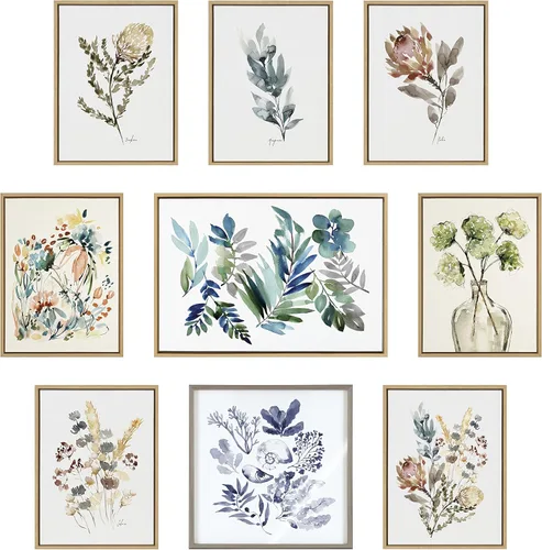 Vista 5 de Kate and Laurel Sylvie Wild Banksia - Lienzo decorativo enmarcado para pared, 18 x 24 pulgadas, arte decorativo para pared