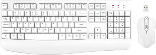 Vista 12 de Combo de teclado y mouse inalámbricos, EDJO, teclado ergonómico de tamaño completo de 2.4G para computadora con reposa muñecas y mouse inalámbrico