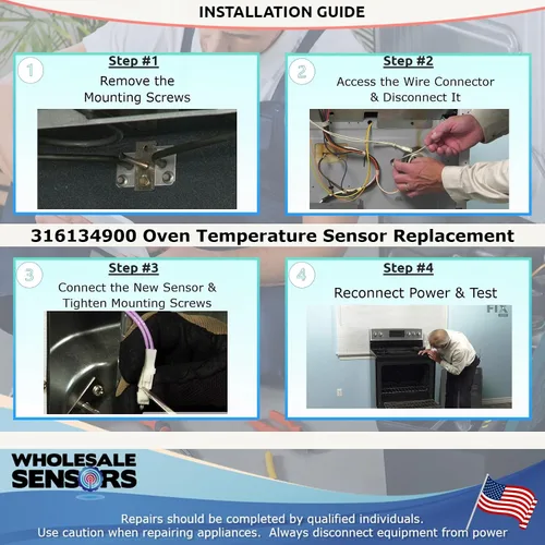 Vista 4 de Sensor de temperatura del horno Frigidaire 316134900 de repuesto