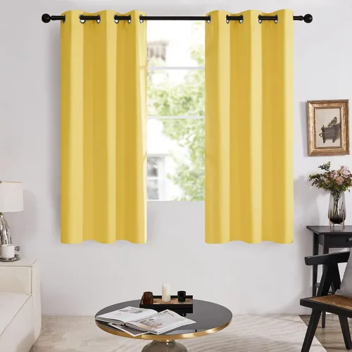 Vista 120 de Deconovo Cortinas opacas 100% con forro negro, cortinas con ojales aisladas térmicamente que reducen el ruido, doble capa para oscurecer