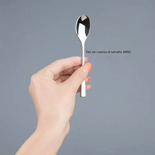 Vista 2 de IMEEA Cucharas de café expreso de 4.5 pulgadas SUS304 de acero inoxidable para café expreso y postres pequeños, juego de 6