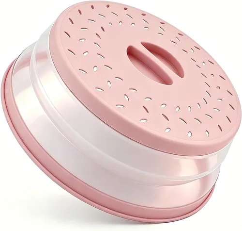 Vista 21 de Cubierta plegable para salpicaduras de microondas, cubierta para platos de microondas con ventilación de vapor, silicona y plástico sin BPA
