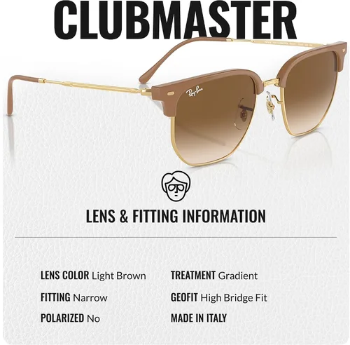 Vista 16 de Ray-Ban RB4416 NEW CLUBMASTER - Gafas de sol de forma cuadrada redonda con kit oficial de gafas