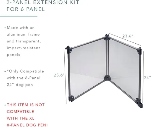Vista 2 de Front Row Corralito plegable para perros, duradero y portátil, para hacer ejercicio, descansar y jugar, paneles de valla transparentes con varillas