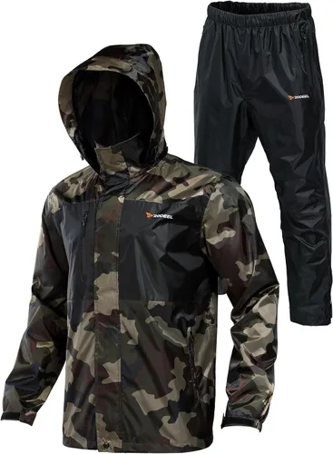 Vista 13 de Rodeel Traje impermeable para pesca para hombres (conjunto de chaqueta y pantalón de lluvia)