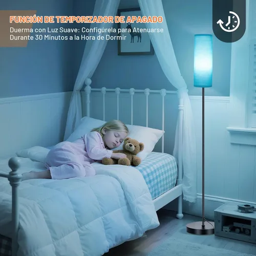 Vista 6 de FRIDEKO HOME Lámpara de pie, iluminación ambiental que cambia de color para sala de estar, dormitorio, lámpara de pie con aplicación y control