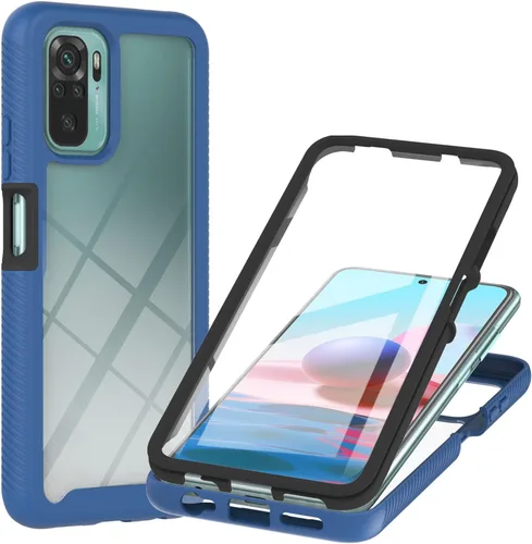 Vista 7 de XYX Funda compatible con Xiaomi Redmi Note 10s, protector de pantalla integrado transparente de cuerpo completo híbrido resistente para Redmi Note