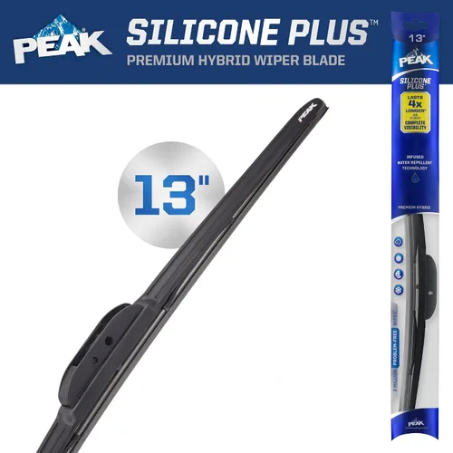 Vista 2 de PEAK Silicone Plus - Escobilla para parabrisas híbrida todo clima de 13 pulgadas, escobilla de parabrisas frontal premium de reemplazo con conector