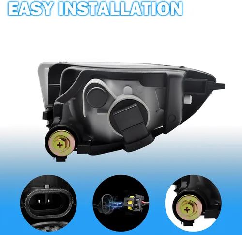 Vista 7 de Luces antiniebla de conducción compatibles con Honda Civic 2/4DR 2004-2005, 1 par de lámparas antiniebla de parachoques con bombilla halógena