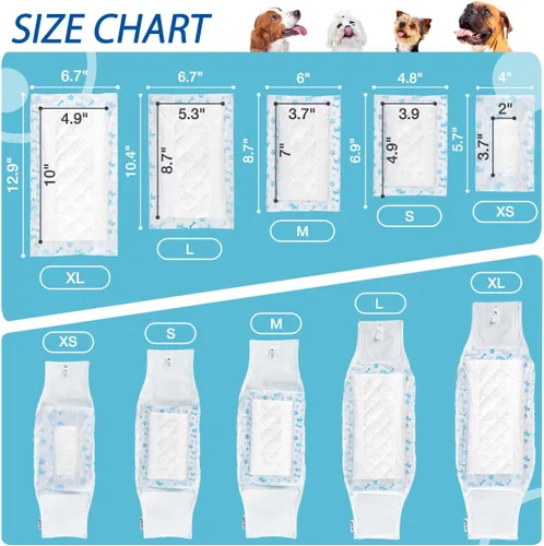 Vista 4 de Almohadillas desechables para aumentar los pañales para perros, 100 unidades, forros para pañales para perros machos y hembras, insertos