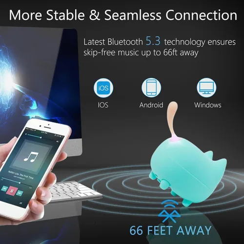Vista 3 de gingo Altavoz Bluetooth portátil, mini altavoces inalámbricos con claridad estéreo, emparejamiento TWS, micrófono integrado, súper graves, tiempo