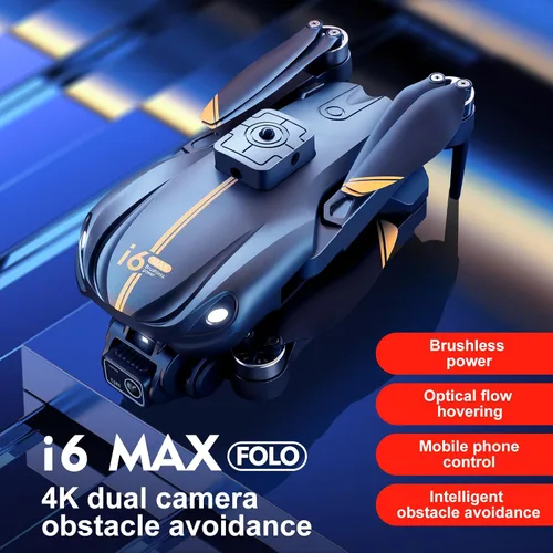 Vista 2 de Dron motor sin escobillas con cámara-4K, dron plegable con evitación de obstáculos, visión nocturna con control de aplicación, vuelo estable