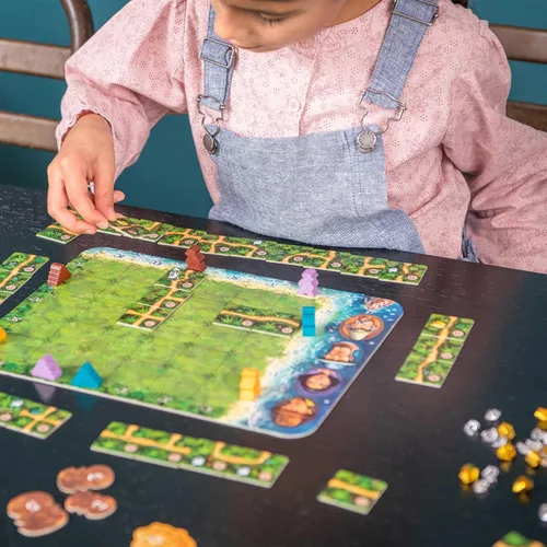 Vista 4 de HABA Karuba - Juego de rompecabezas familiar de colocación de fichas de aventura en la jungla - Emocionantes juegos familiares y juegos de mesa