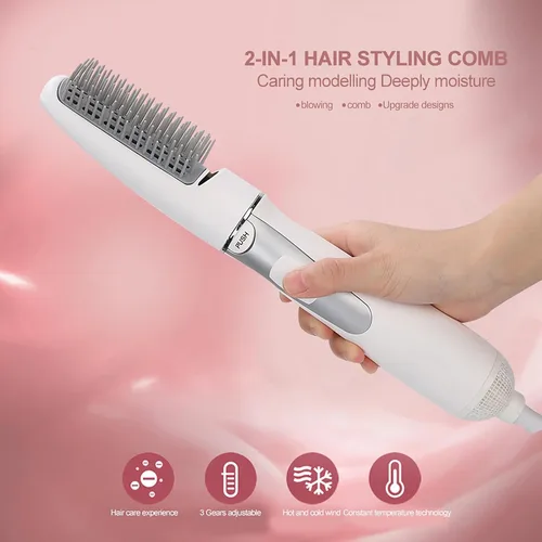 Vista 4 de FILFEEL Cepillo secador de pelo, eléctrico con cable, negro, secado rápido, multifuncional, reparación de cabello