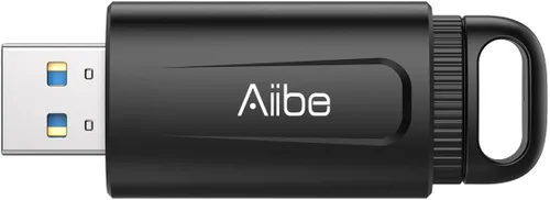 Vista 9 de Aiibe Unidad flash USB 3.0 de 64 GB, memoria USB con indicador LED, llavero portátil, color negro