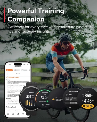 Vista 6 de SUUNTO Raza: Reloj deportivo GPS, pantalla a color AMOLED grande y Todo negro